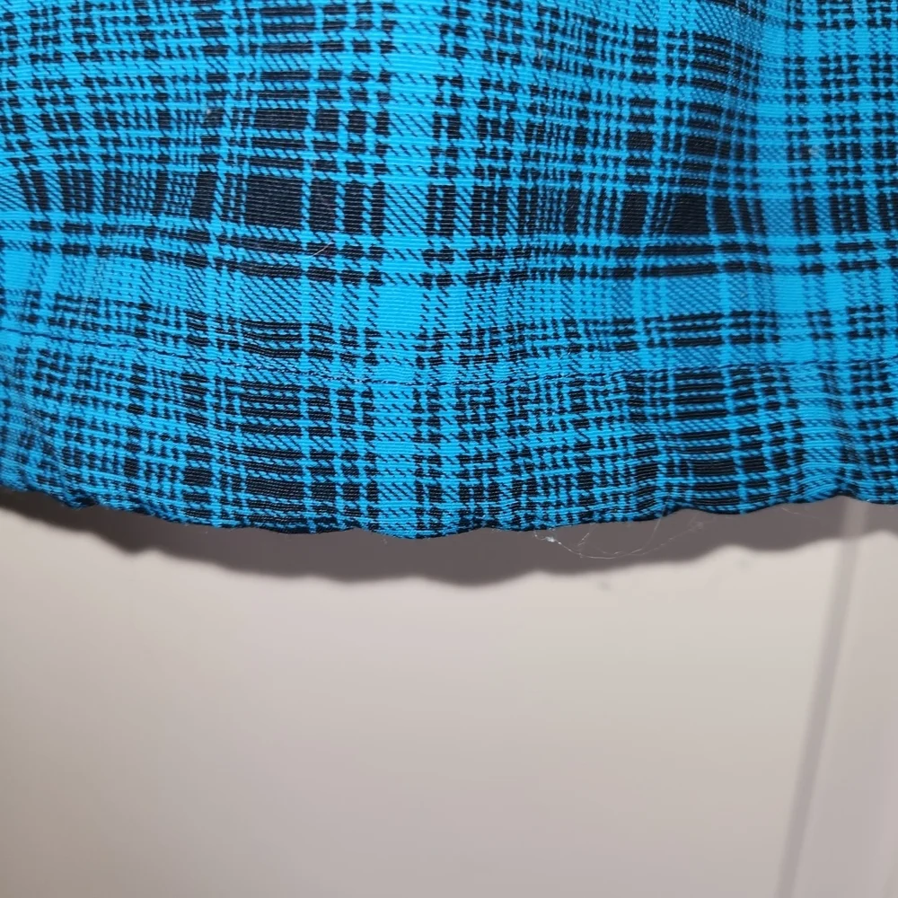 Patagonia Kids Turquoise & Black Plaid Full Zip Hooded Jacked Size XL/14 Pockets